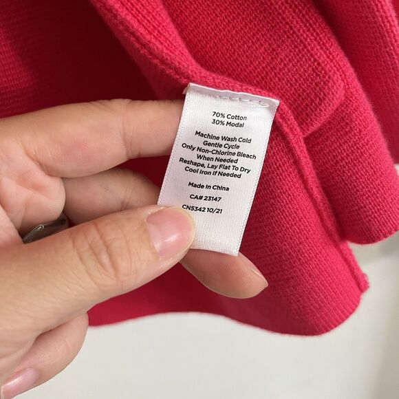 Talbots Long Cardigan Sweater Women's Sz XL Open Front Heathered Red - Picture 4 of 7